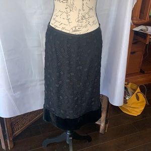 Black Black Lace Midi Skirt